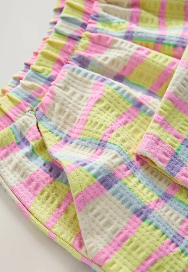 Брюки прямого кроя с широкими штанинами Next, Pink Yellow Check — фото 4