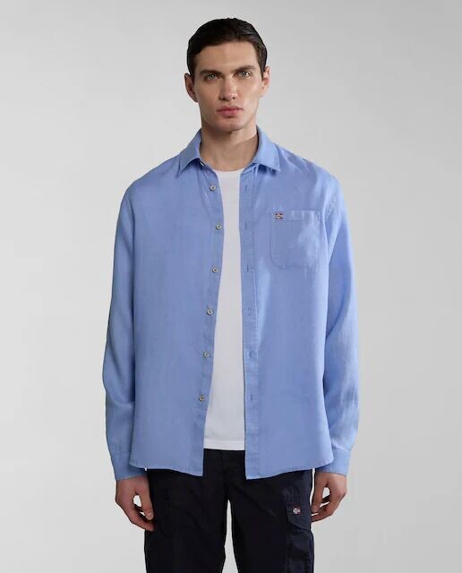 

Мужская льняная рубашка стандартного кроя G-Linen LS индиго Napapijri, индиго