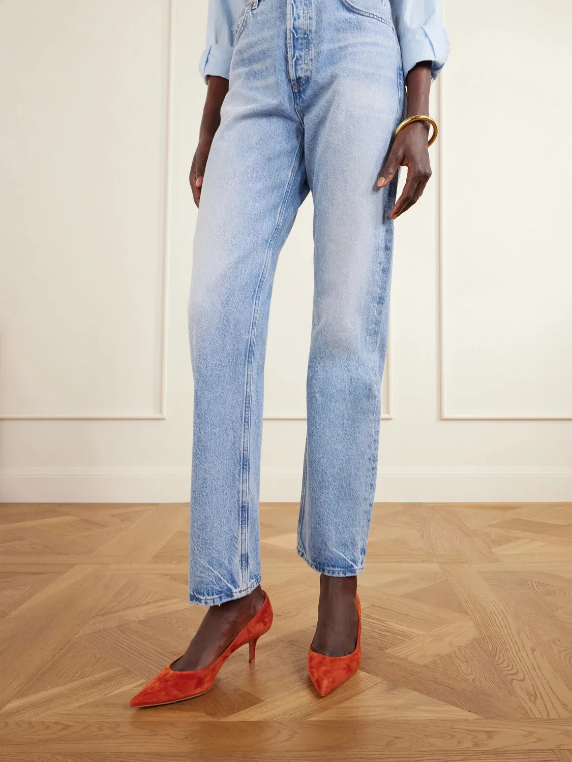 Джанквито 55 замшевые туфли-лодочки Gianvito Rossi, оранжевый — фото 2