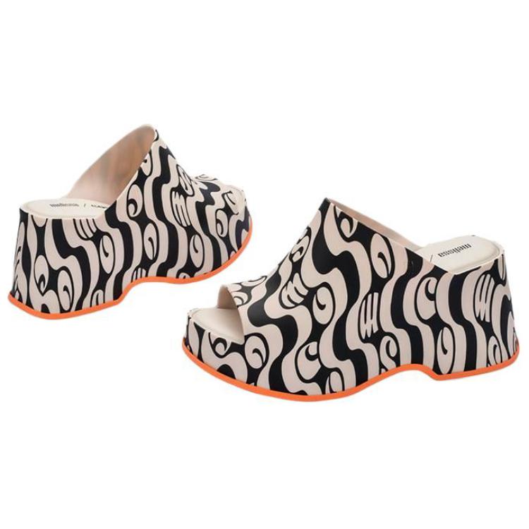 Melissa Мелисса противоскользящие шлепанцы женские бежево-черные, цвет Beige/Black Color — фото 3