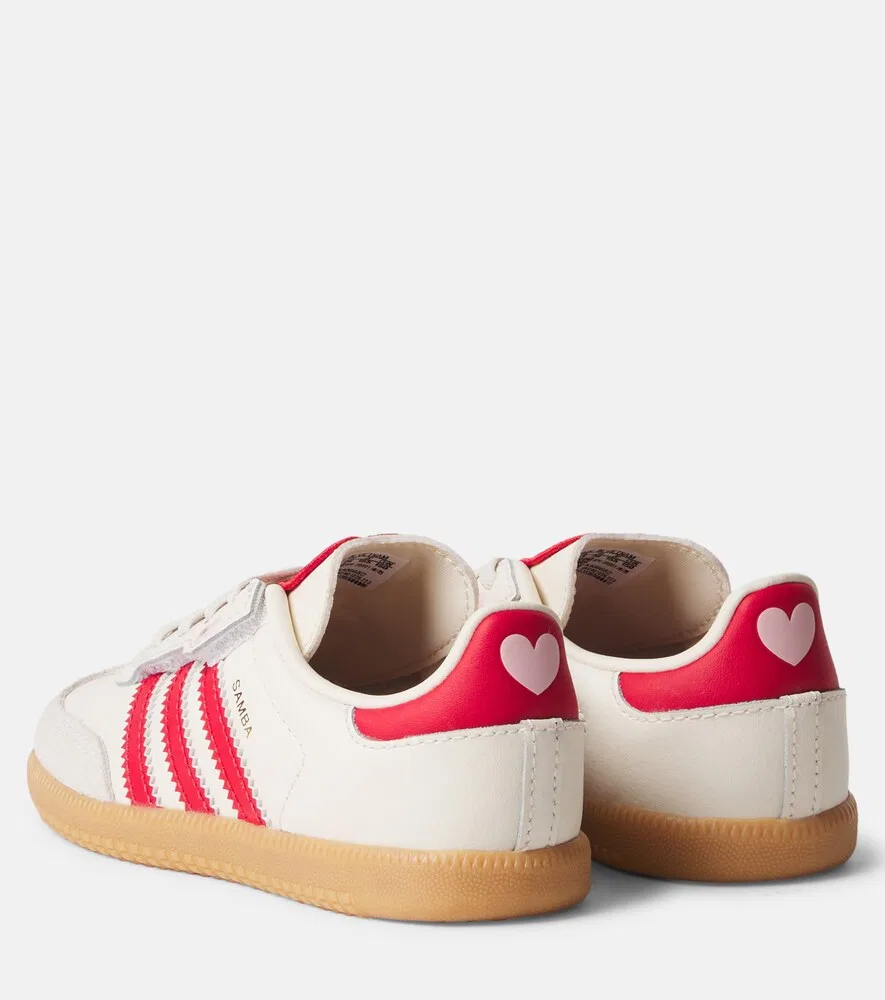 Кроссовки Samba из замши и кожи Adidas Originals Kids, белый — фото 3