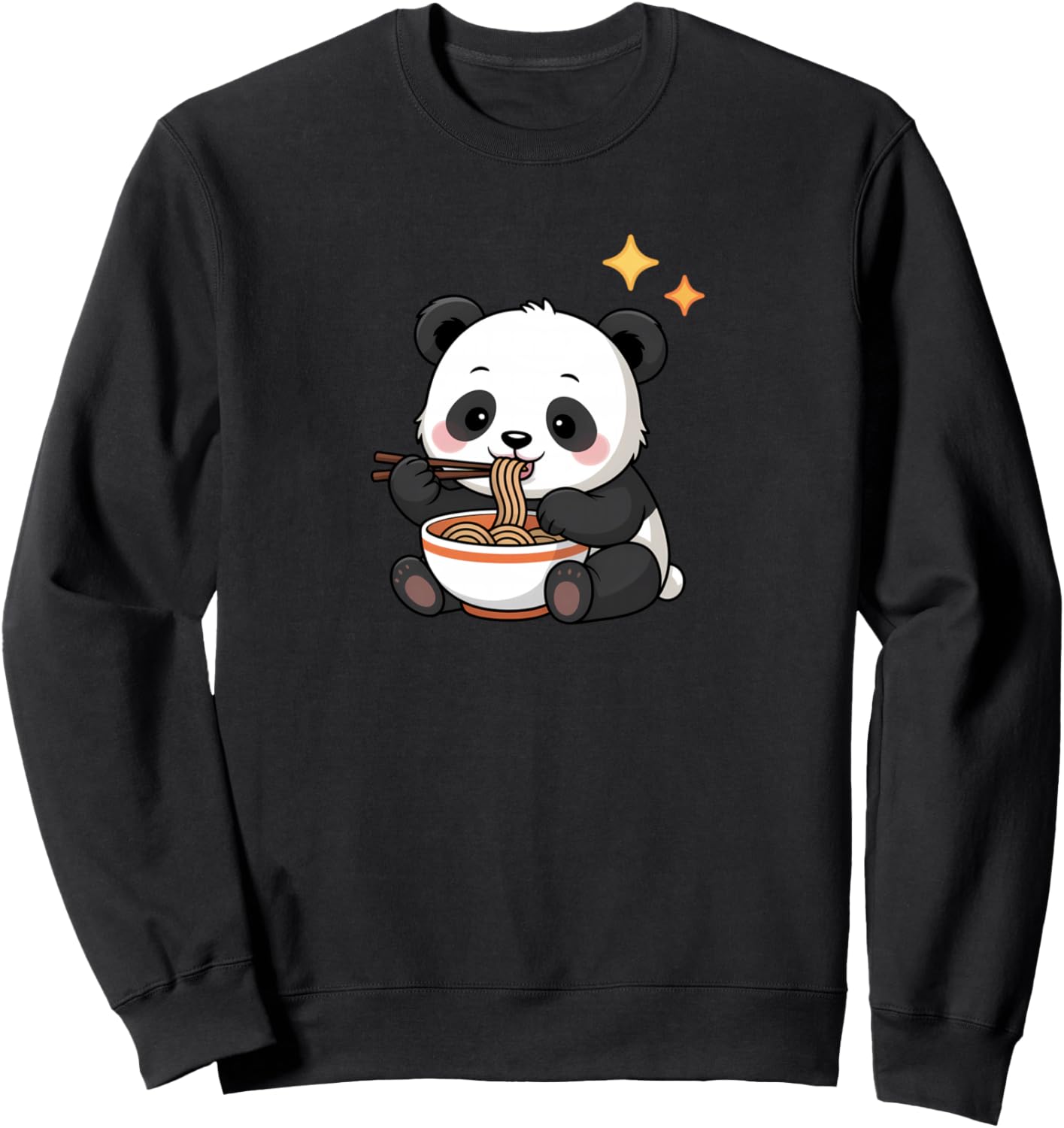 

Милая толстовка с изображением панды, поедающей рамен Kddrip Animal Lover Apparel, черный