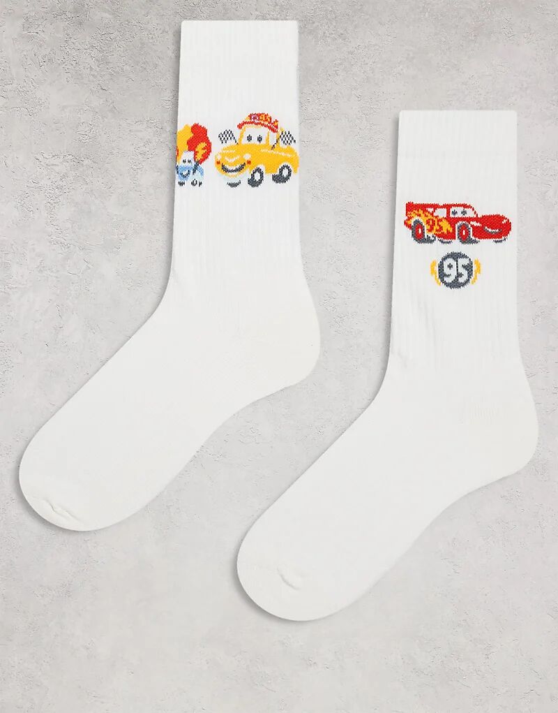

ASOS DESIGN 2 Пары носков Disney Cars цвета экрю