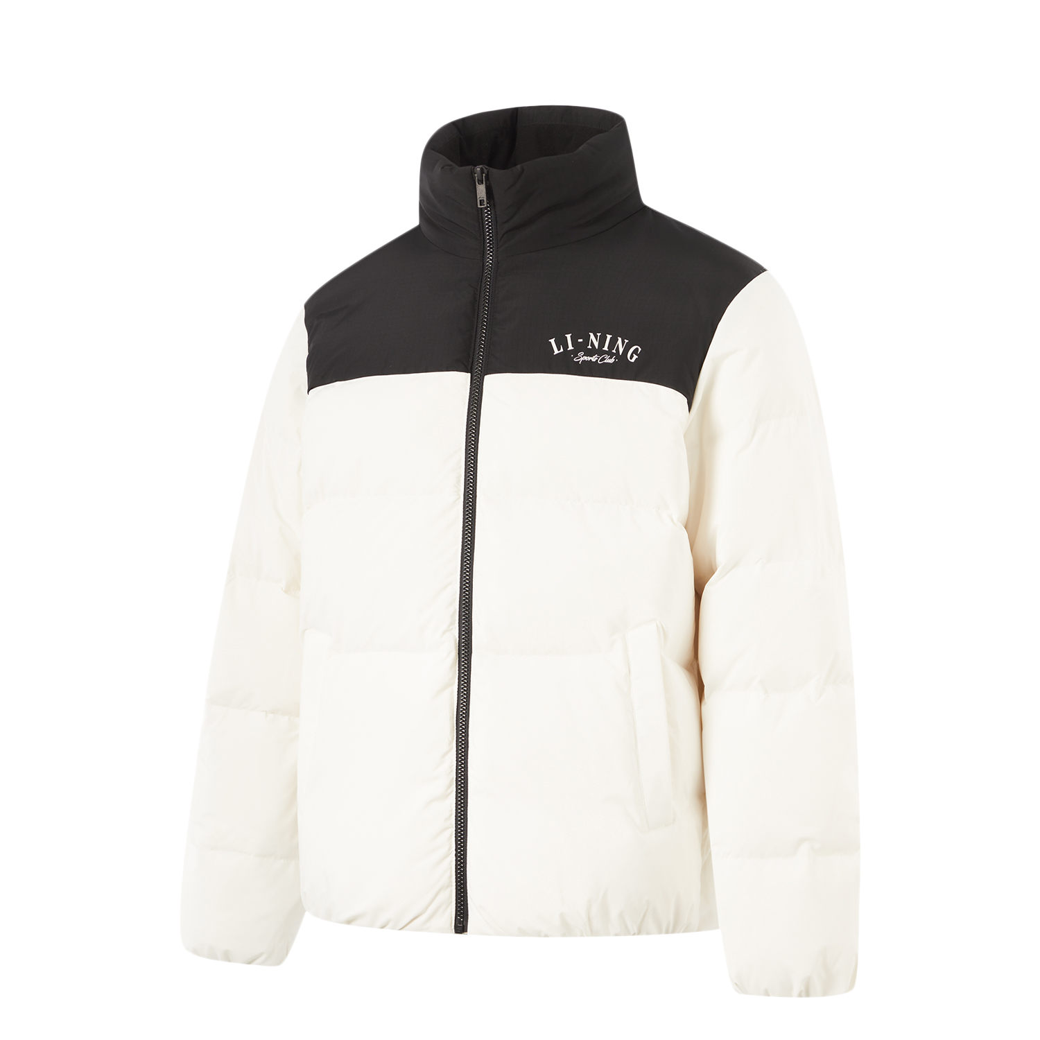 

LINING Пуховик мужской из коллекции Sports Life цвета слоновой кости и черный, Ivory/Black
