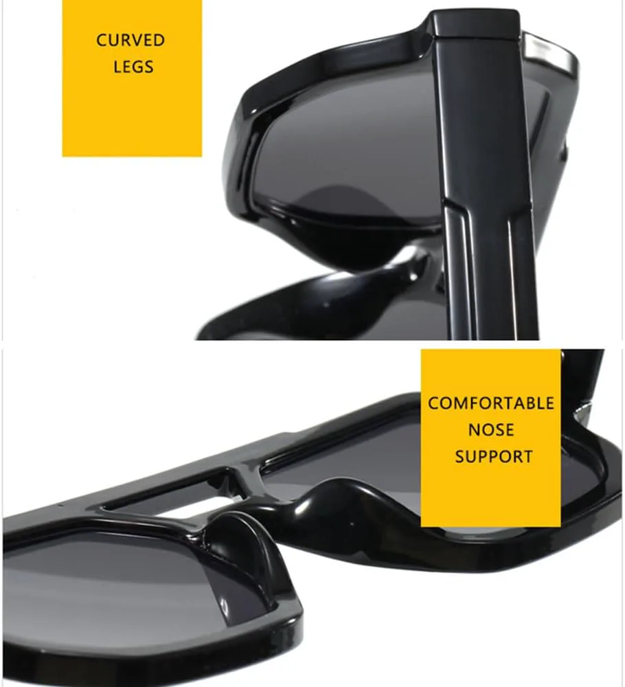 

Ретро-очки с двойной балкой для женщин, многоугольные солнцезащитные очки, модные мужские очки для путешествий, солнцезащитные очки UV400 MTZJH, Black Gray