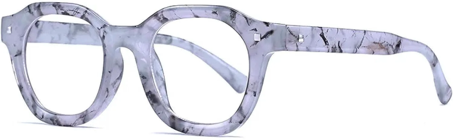 

Роскошные солнцезащитные очки большого размера для женщин и мужчин, винтажные, в стиле панк, с заклепками, защита от УФ-излучения UV400 TYUVIVO, Marble Clear