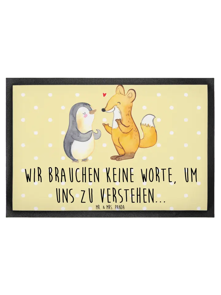

Коврик Mr & Mrs Panda Fuchs & Pinguin gehörlos, пастельно-желтый