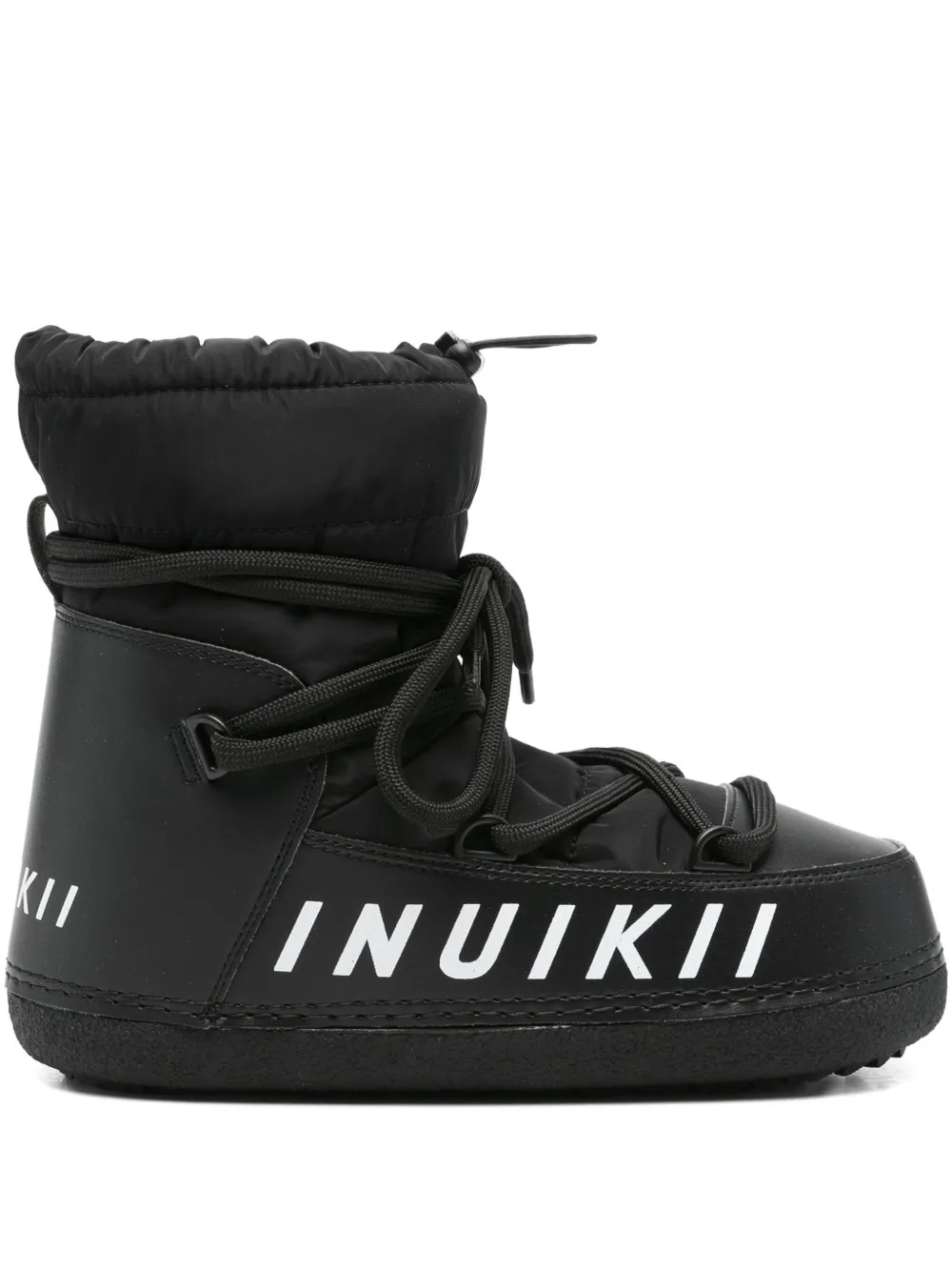 Женские ботинки дутики Inuikii на шнуровке, черный