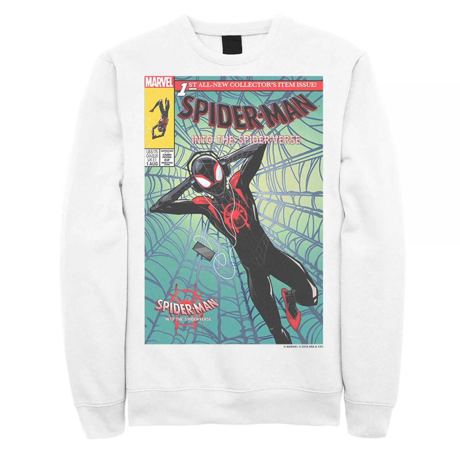 

Мужской флисовый пуловер с графическим рисунком в обложке комиксов Marvel Spiderverse Collectors