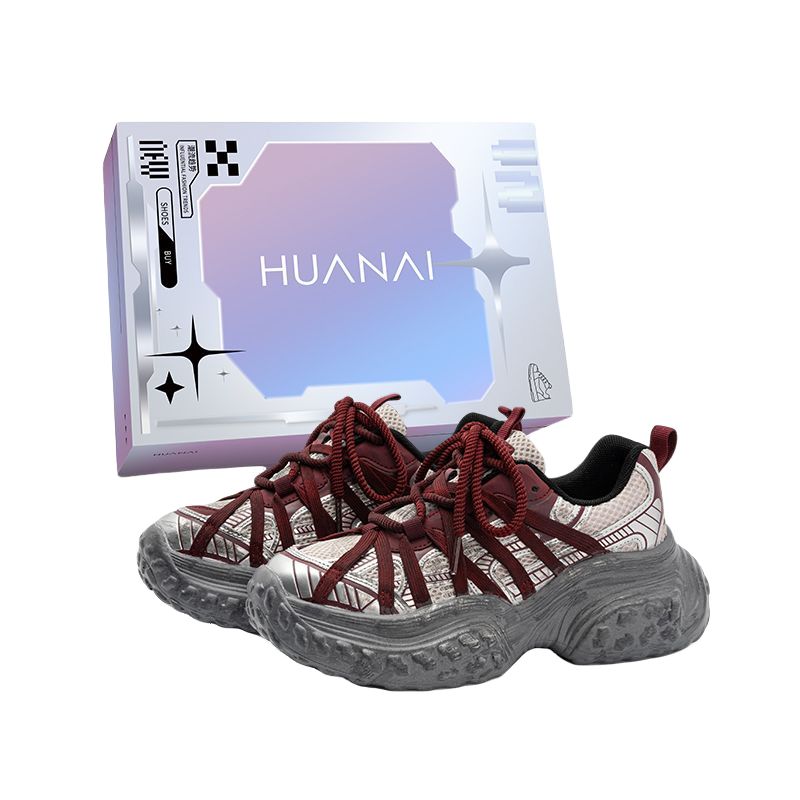 

HUANAI Красные низкие массивные кроссовки унисекс, цвет Red