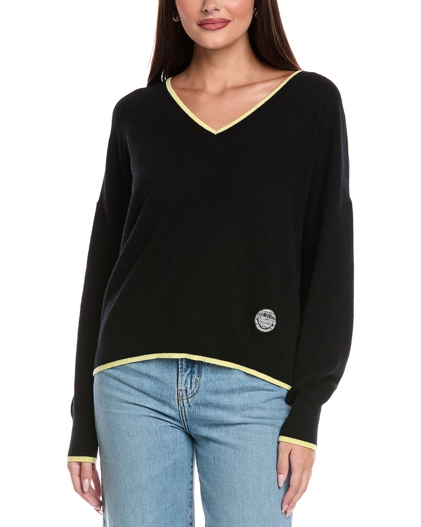 

Броди Кэшмир Твист Смайли кашемировый свитер с V-образным вырезом Brodie Cashmere, черный