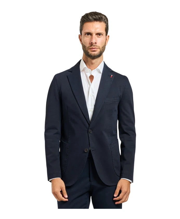 

Синий однобортный жакет с зеркальными отворотами Mulish, синий