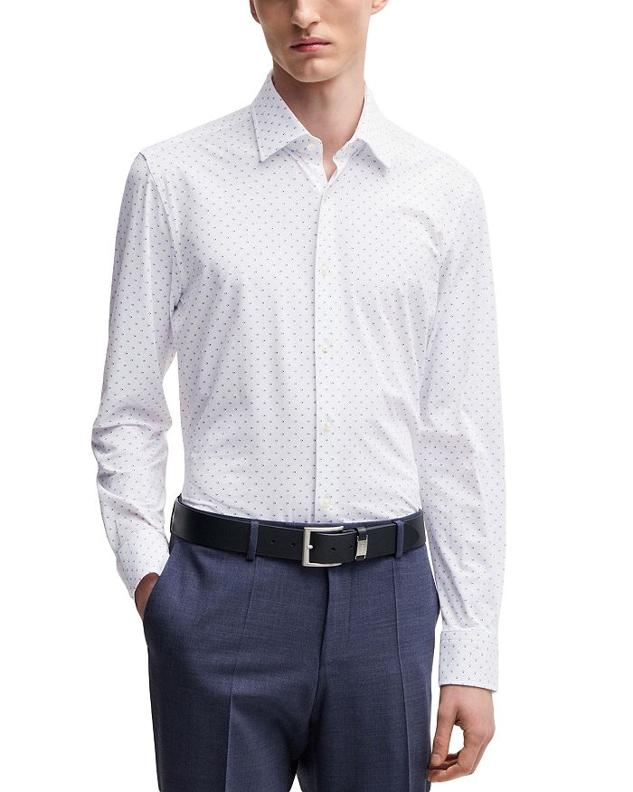 

Рубашка Hank Slim Fit Geo BOSS, белый