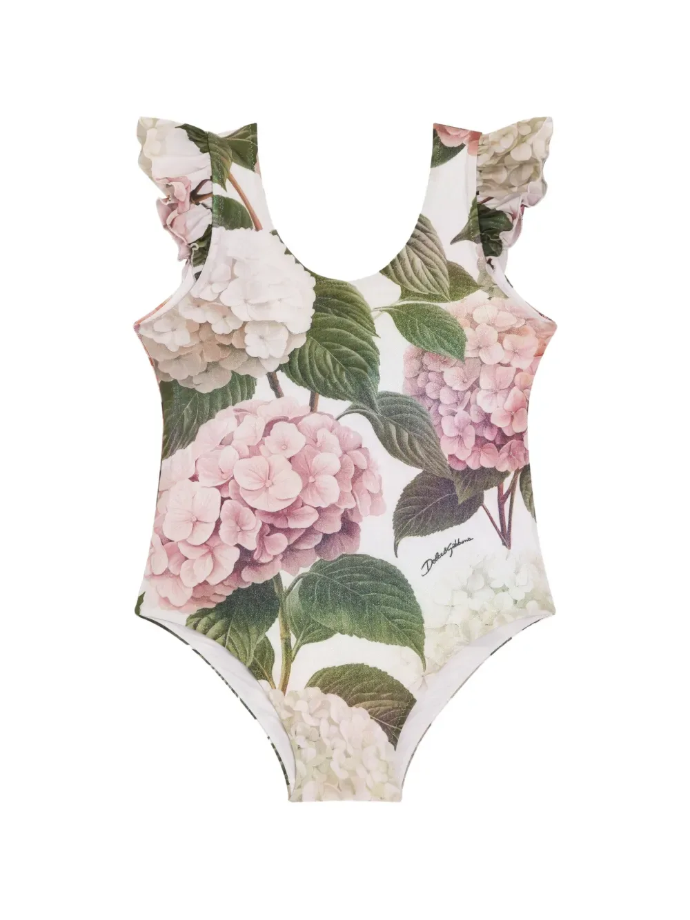 Купальник с принтом Hydrangea Dolce & Gabbana Kids, белый