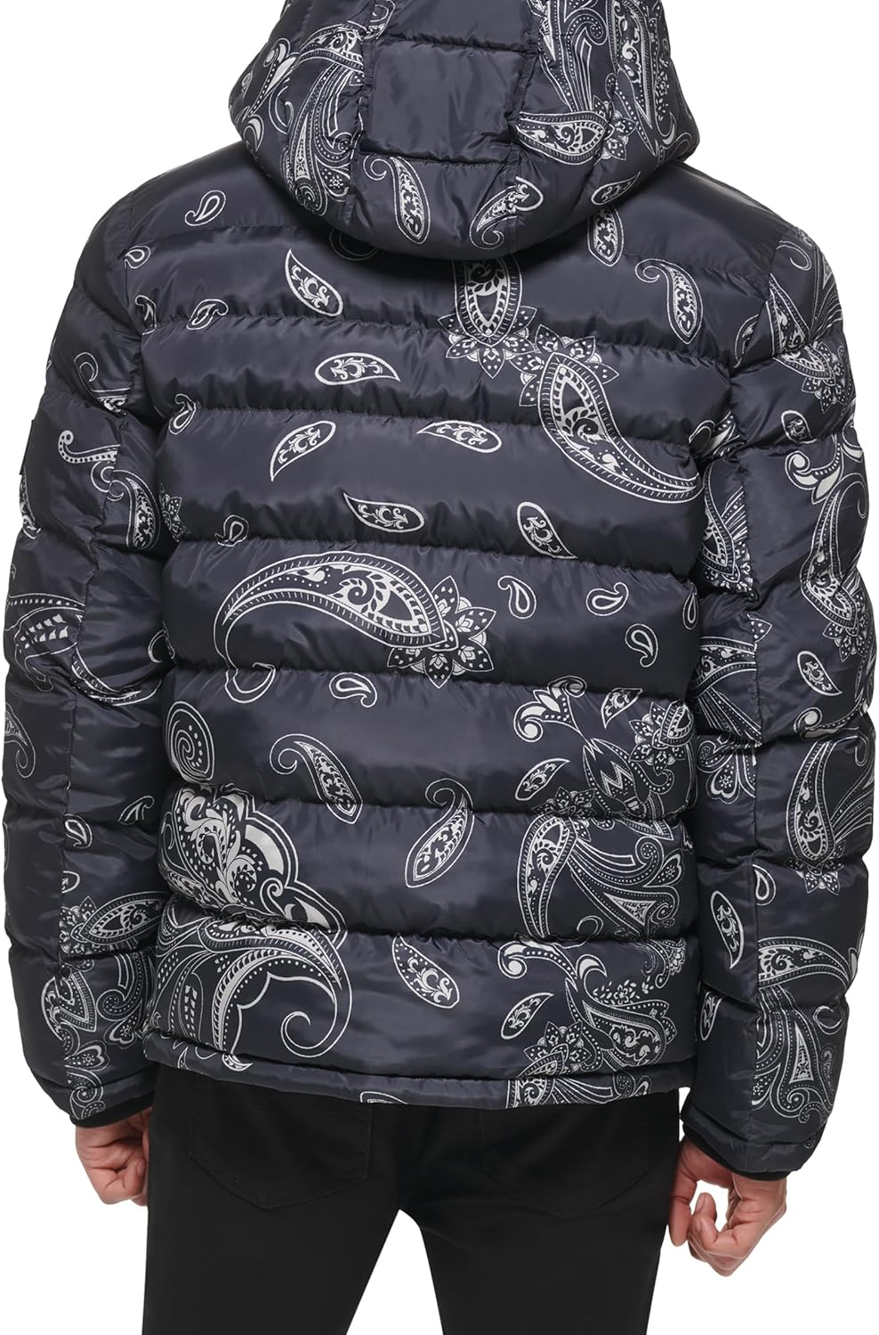 Мужская стеганая куртка с капюшоном Tommy Hilfiger (стандартная и для больших и высоких), Black/White Paisley — фото 4