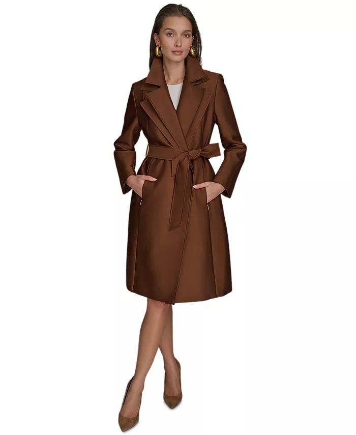 

Женское тренчкот с двойным воротником Donna Karan New York, коричневый