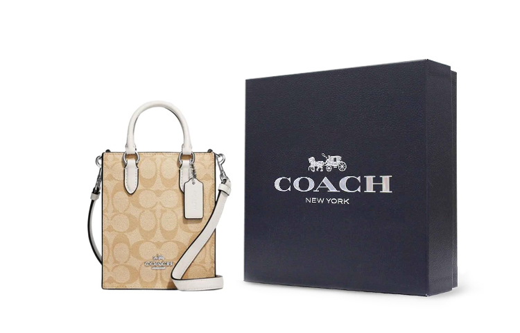 

COACH Сумка-шоппер из холста с кожаными вставками