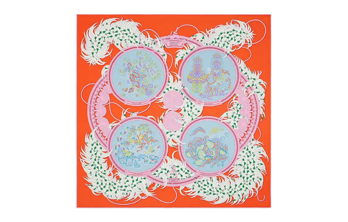 

Шёлковый платок Женский Оранжевый HERMES