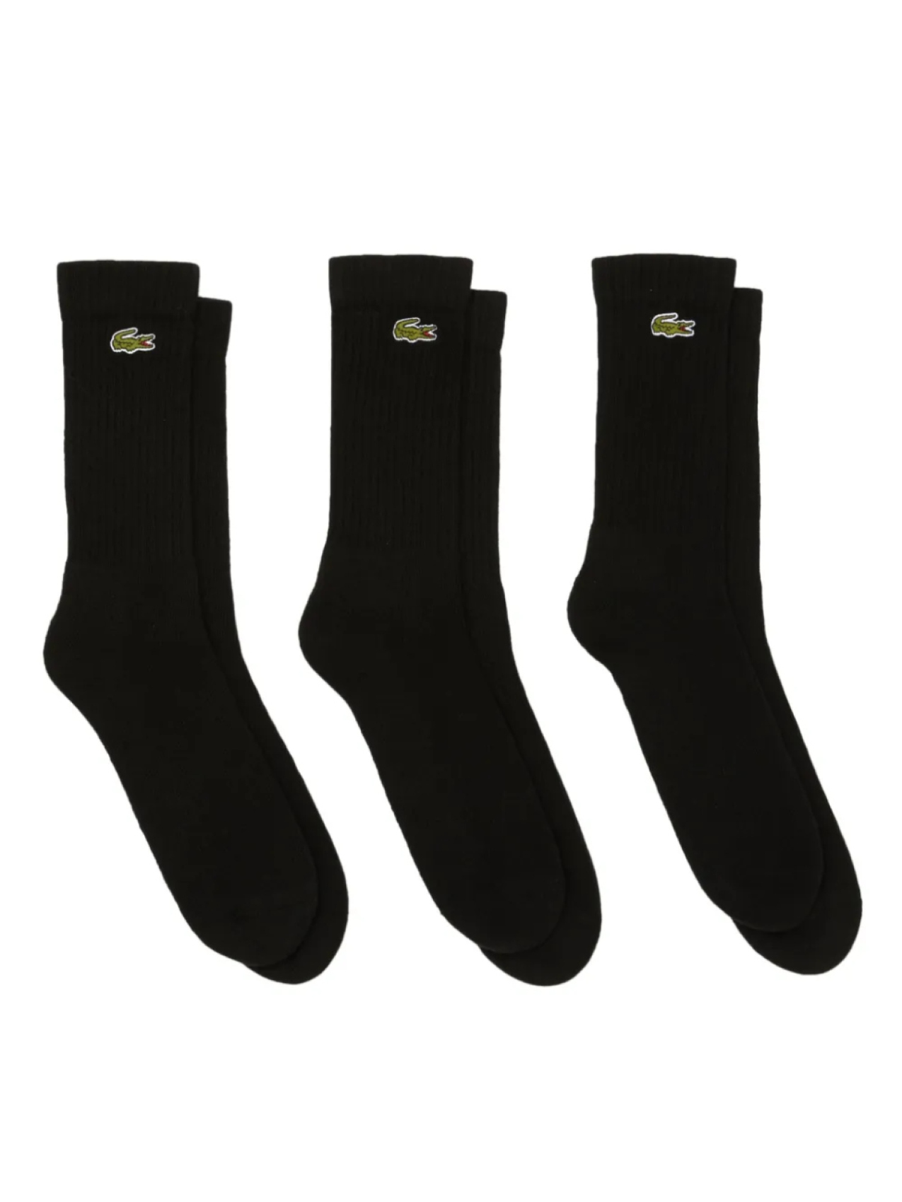 

Носки с вышитым логотипом (упаковка из трех пар) Lacoste, черный