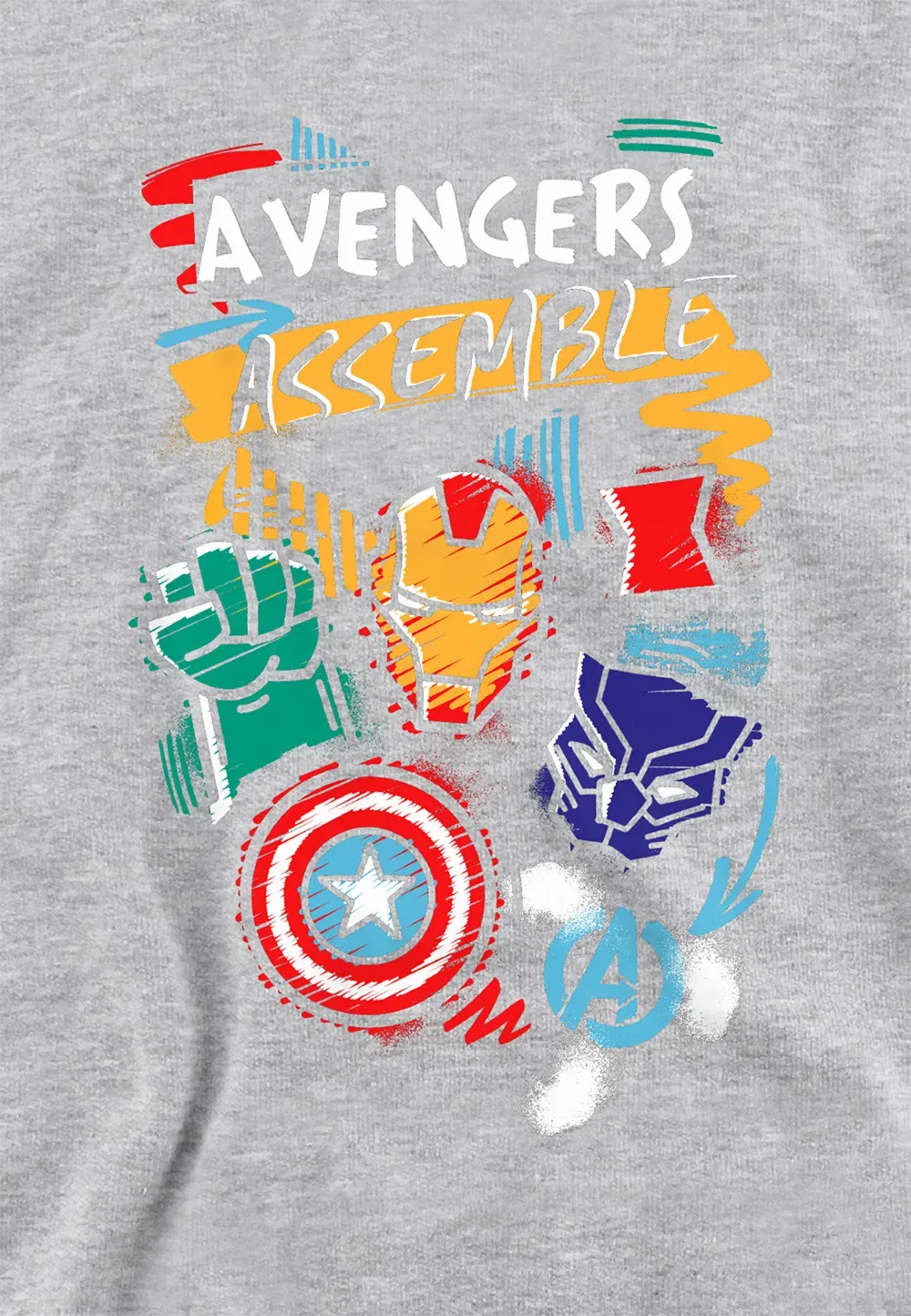 Худи для детей Marvel Superhero Trio, хлопок/полиэстер, серый — фото 2