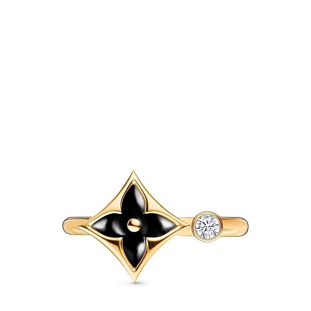 

Кольцо Color Blossom Mini Star, желтое золото, оникс и бриллиант Louis Vuitton, золотой