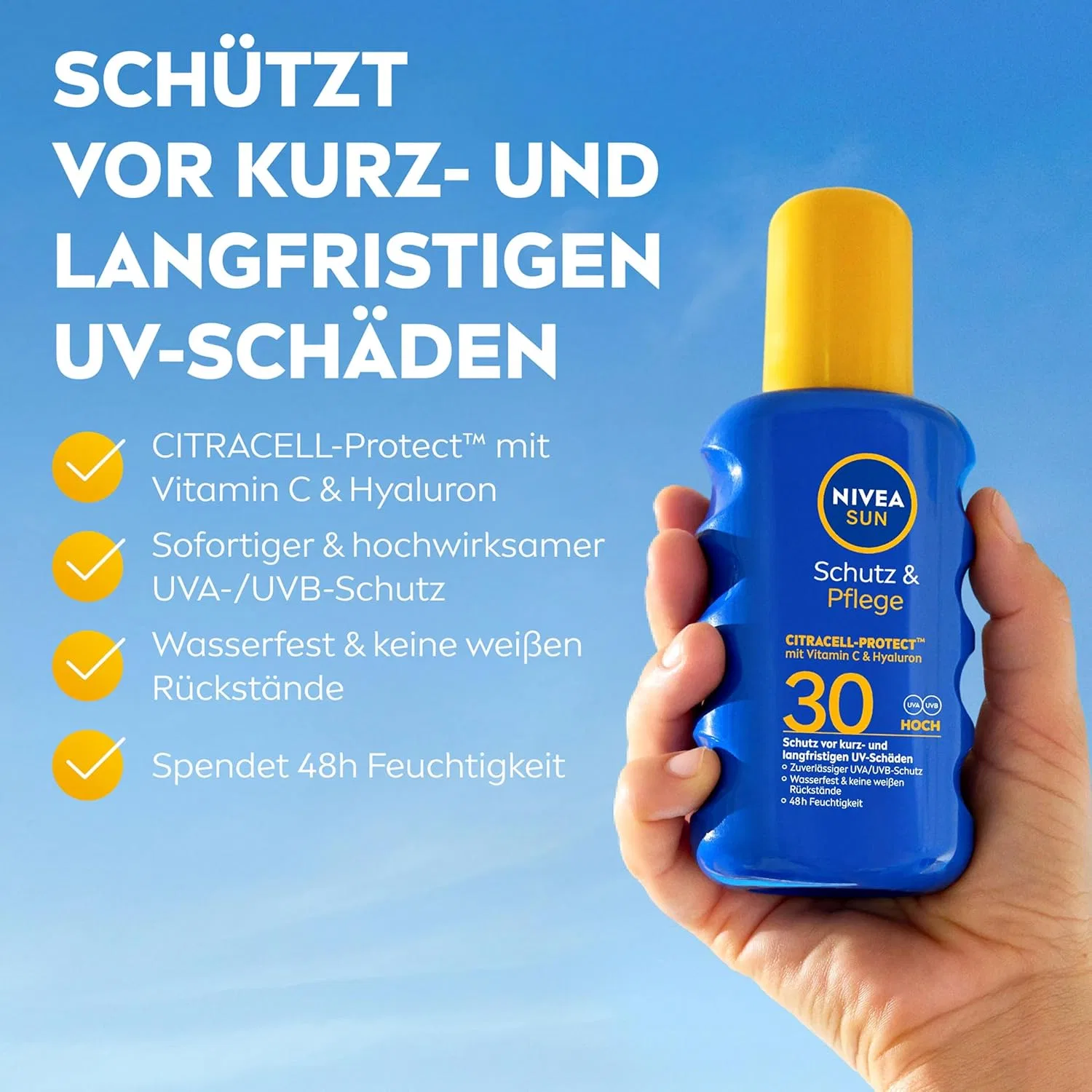 Водостойкий солнцезащитный спрей «Protection & Care SPF 30» от NIVEA SUN Nivea Sun — фото 2