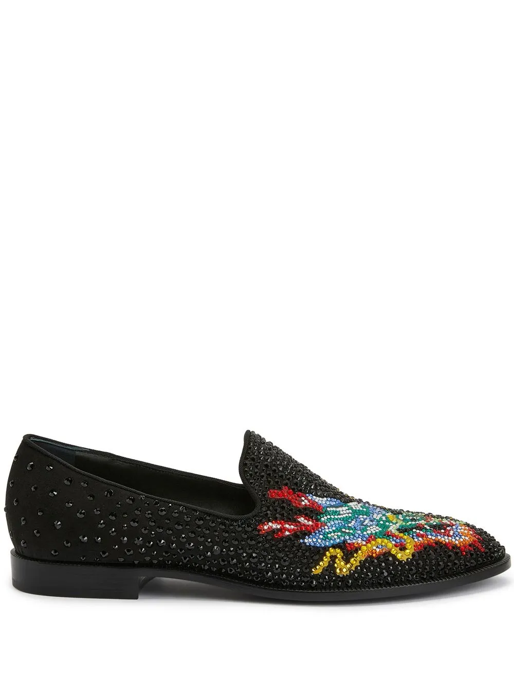 

Лоферы со стразами Giuseppe Zanotti, черный