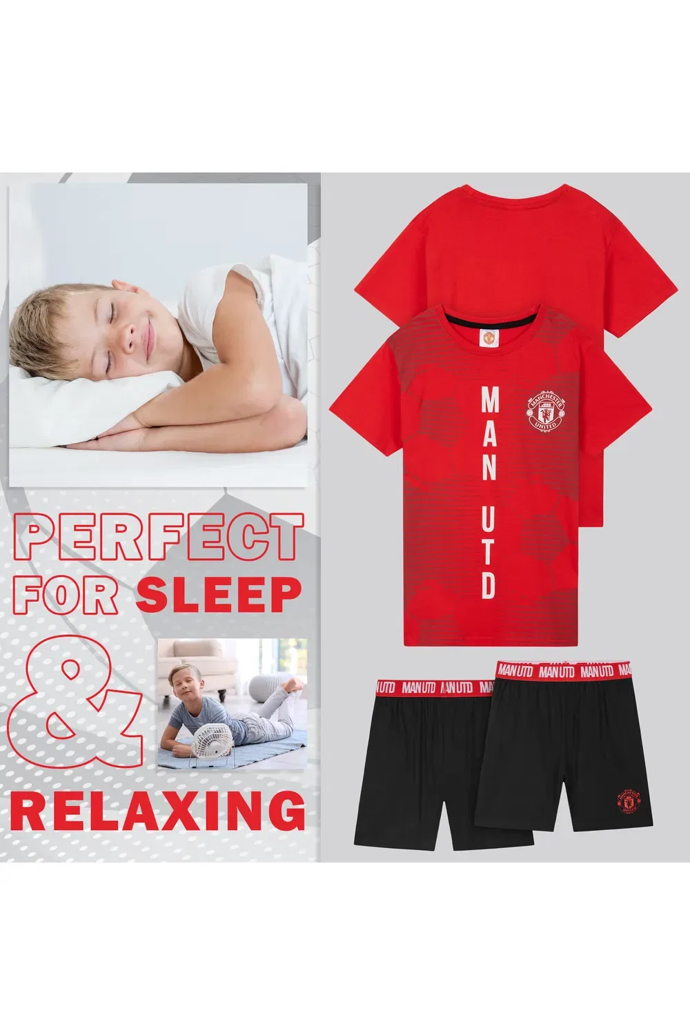 Пижама-шорты для мальчиков Manchester United Manchester United Fc, красный — фото 4