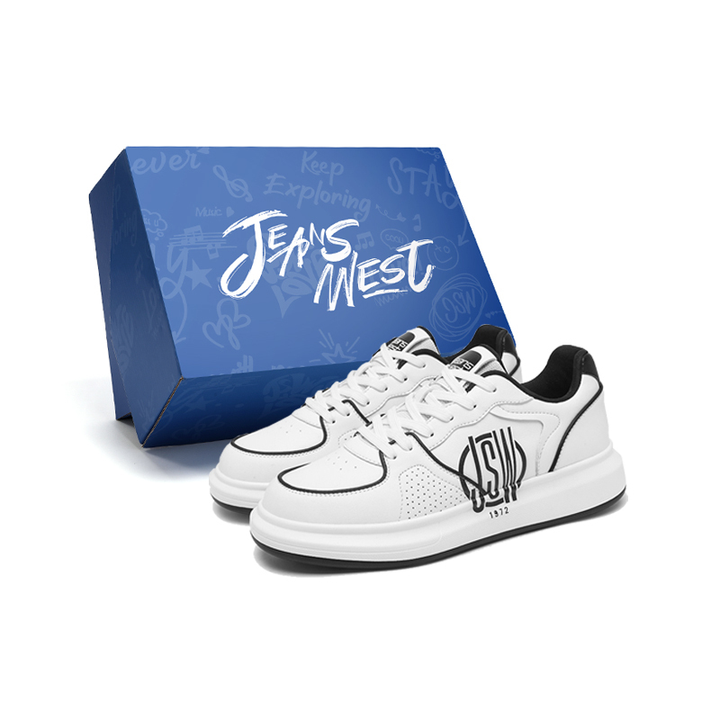 

JEANSWEST Air Force 1 устойчивые к скольжению, износостойкие, легкие, дышащие низкие скейтерские кроссовки унисекс белый черный, цвет White Black