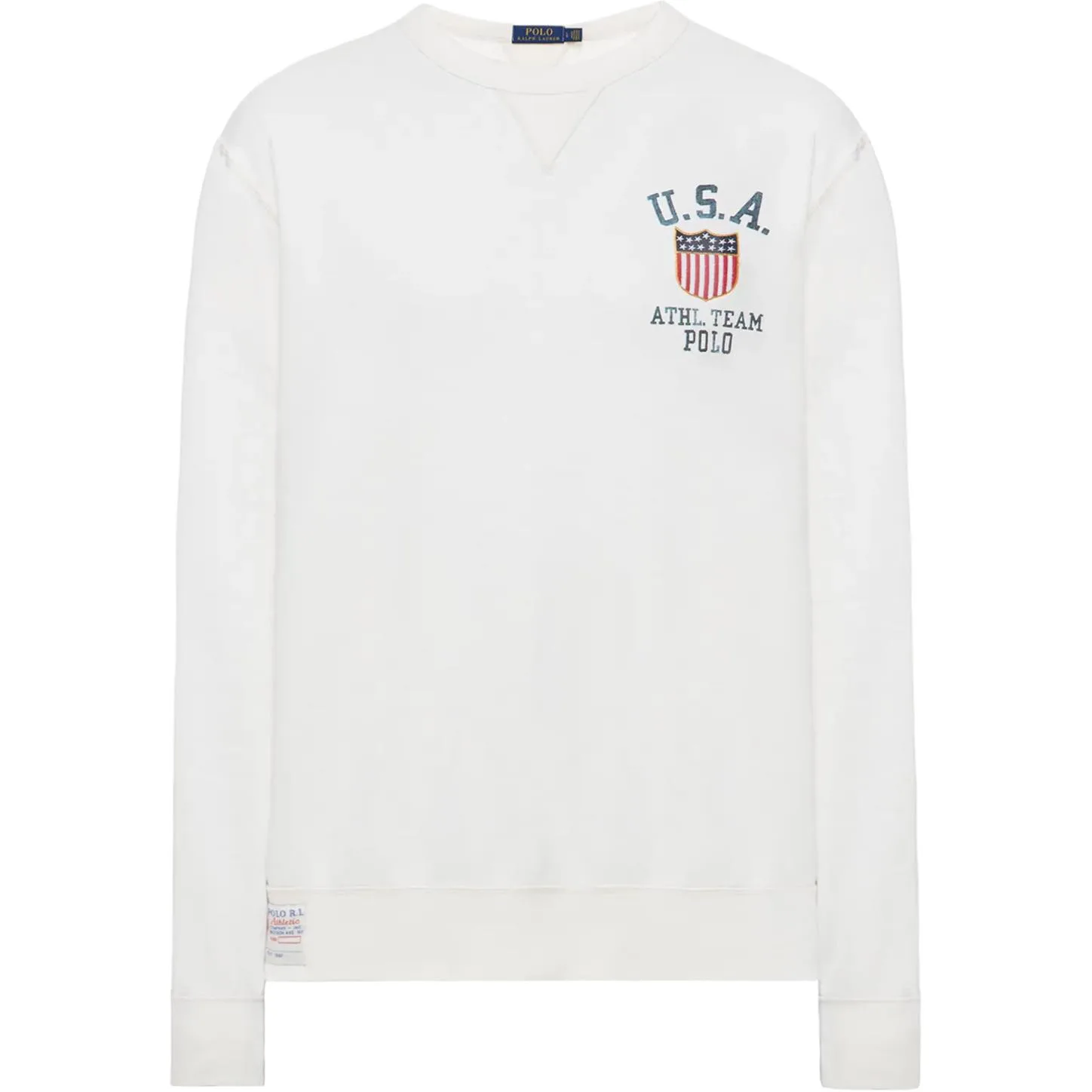 Толстовка с логотипом и вышивкой, флисовая подкладка Polo Ralph Lauren, белый