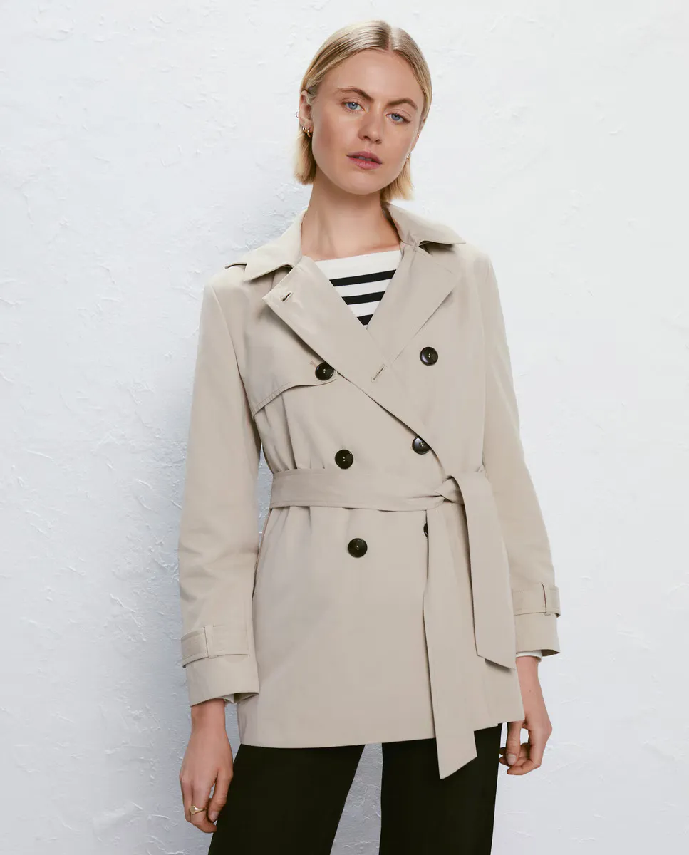 

Женский короткий тренч с капюшоном Easy Wear, цвет Crudo