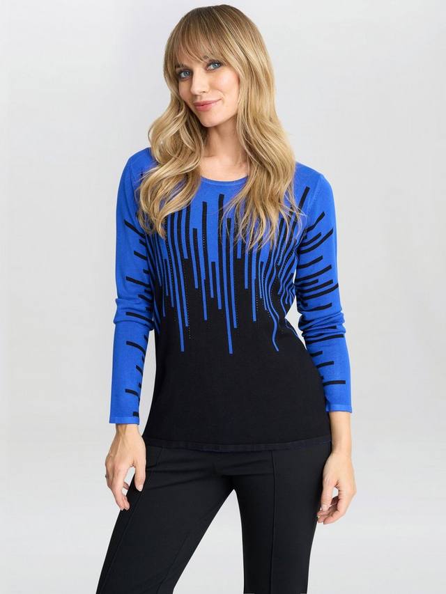 

Джемпер с эффектом полоски Gina Bacconi, цвет Black/Blue