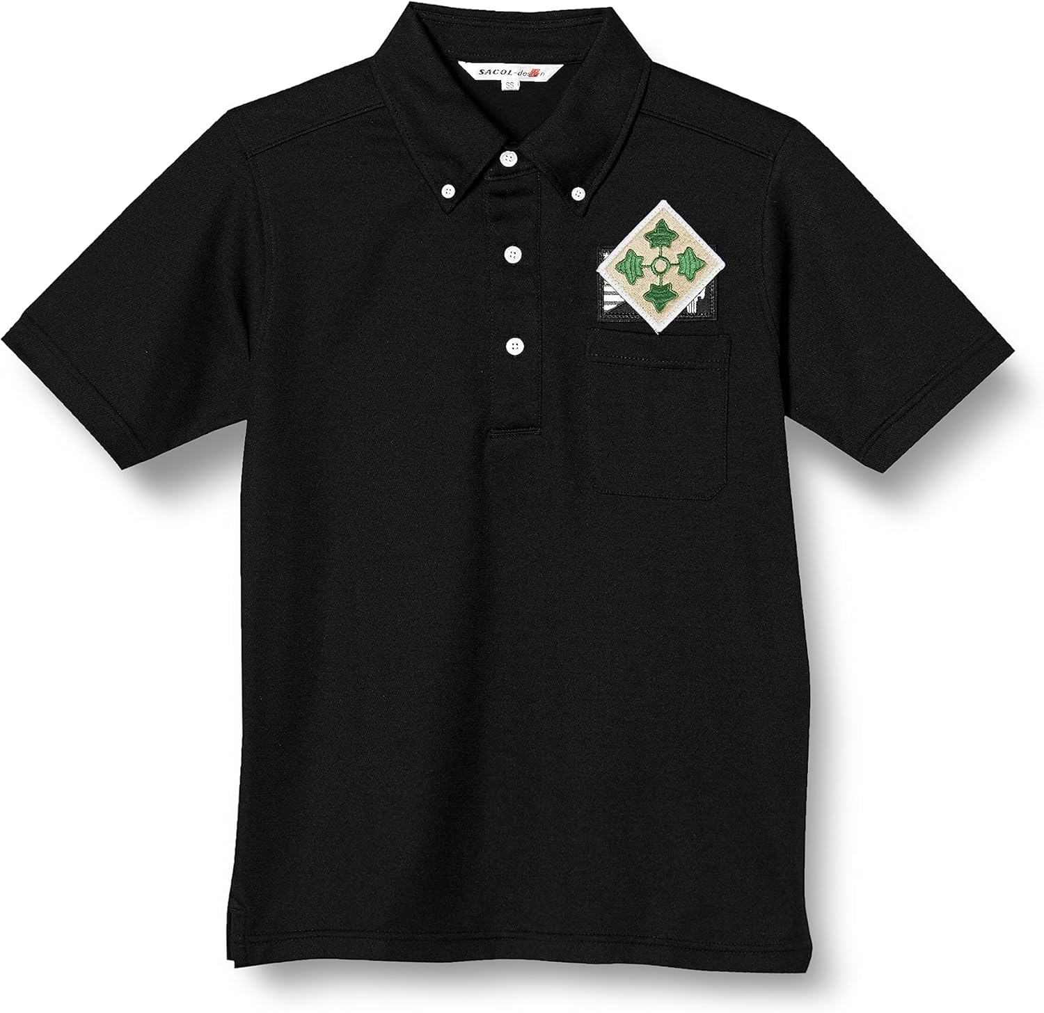 

Поло-рубашка F-Style F-SD021123 с коротким рукавом, украшенная гербом армии США, впитывает пот, быстро сохнет, имеет карманы и застежку на пуговицах, черная