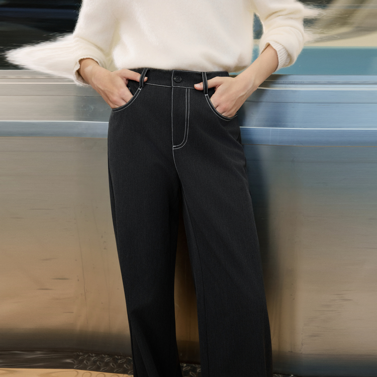 

ELLE Повседневные брюки Women's Dark Gray Moderate Straight Fit