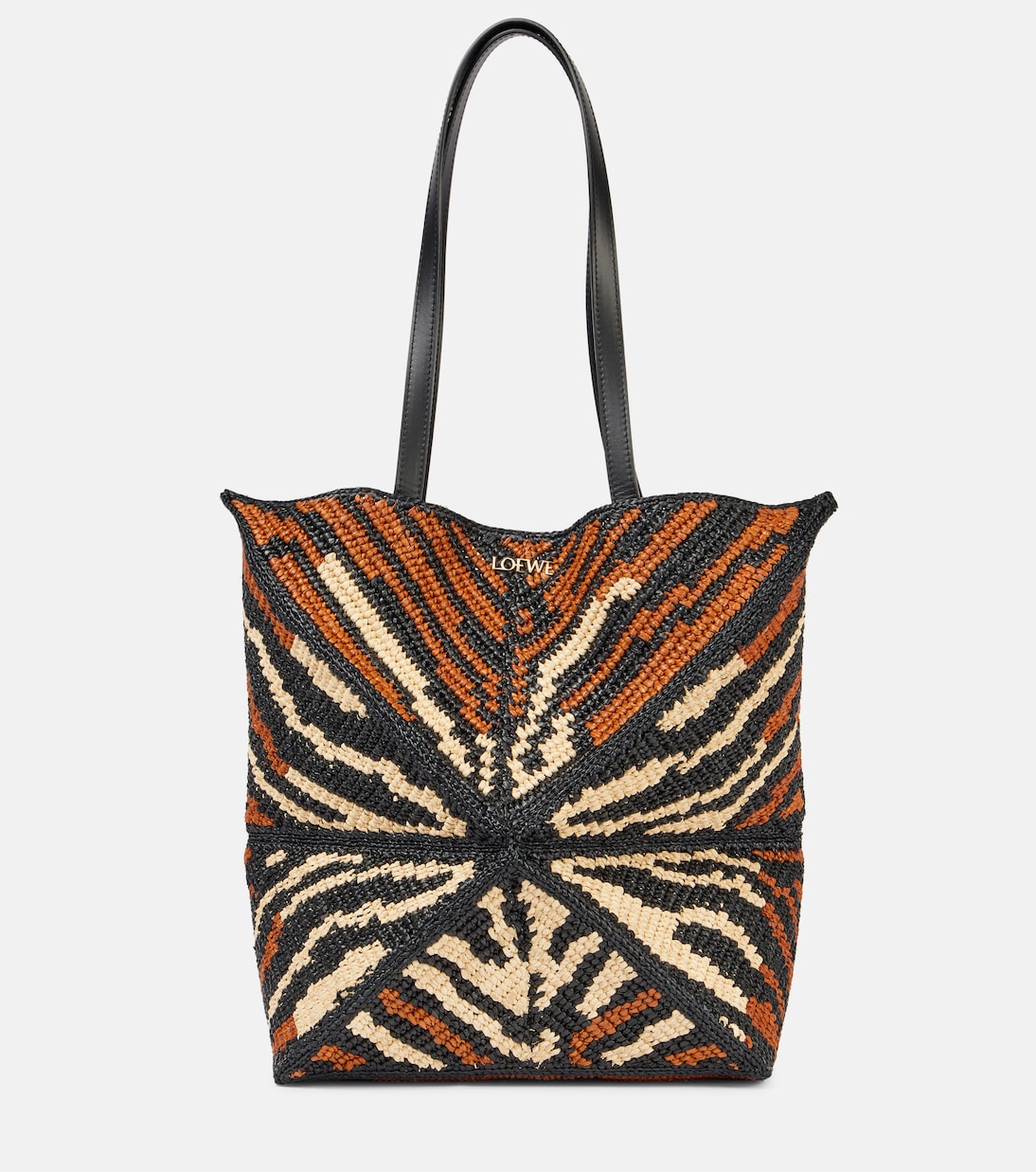 

Сумка-шоппер Paula's Ibiza Puzzle Fold Medium Loewe, Black/Honey Gold