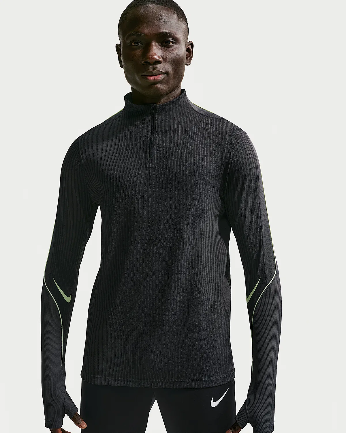 Мужская тренировочная футболка Nike Strike Elite Dri-FIT ADV, Dark Smoke Grey/Black/Barely Volt/Barely Volt