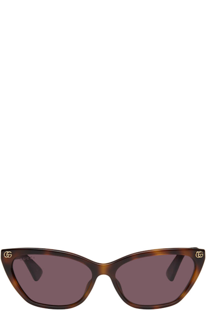 

Солнцезащитные очки кошачий глаз GG светло-коричневого ацетата Gucci
