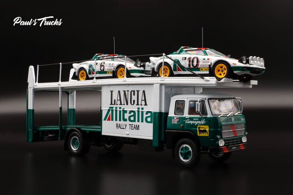 

Fiat 673 Racing Transporter + 2 Lancia Stratos 1/43 IXO