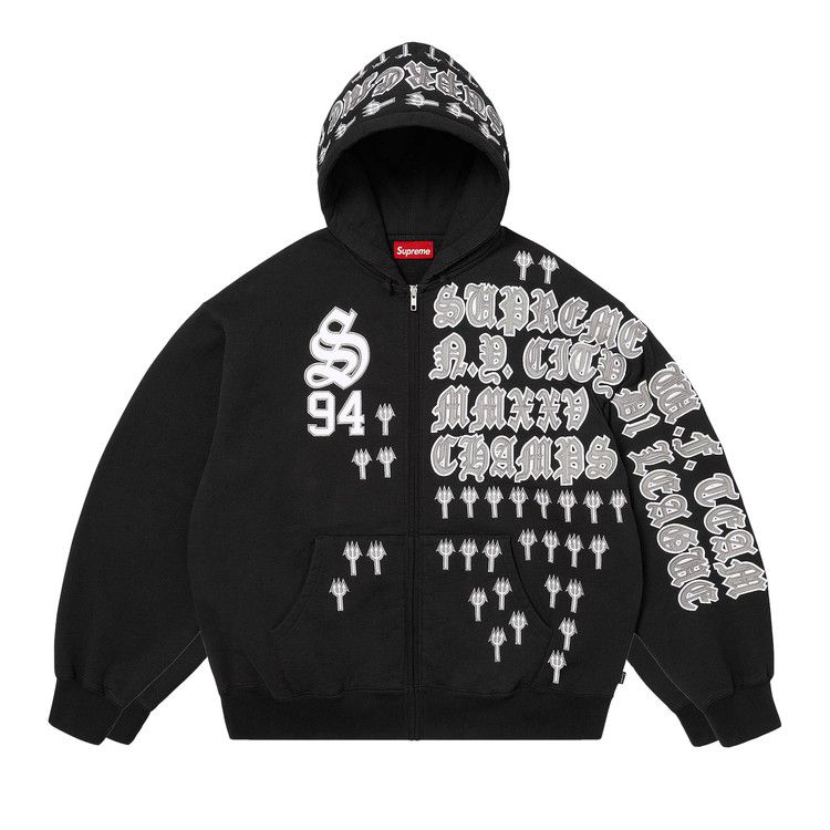 

Толстовка Supreme League Champs Zip Up Hooded Sweatshirt, Black