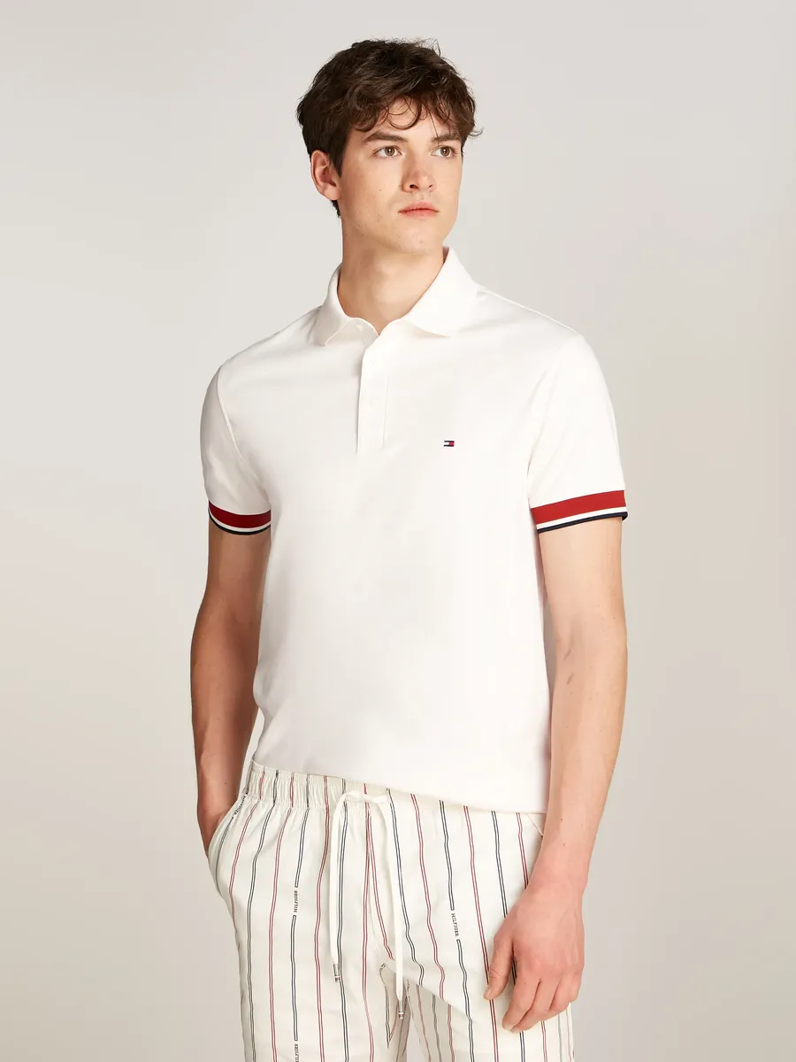 

Рубашка-поло Tommy Hilfiger "INTERLOCK SLEEVE DETAIL REG POLO", белый