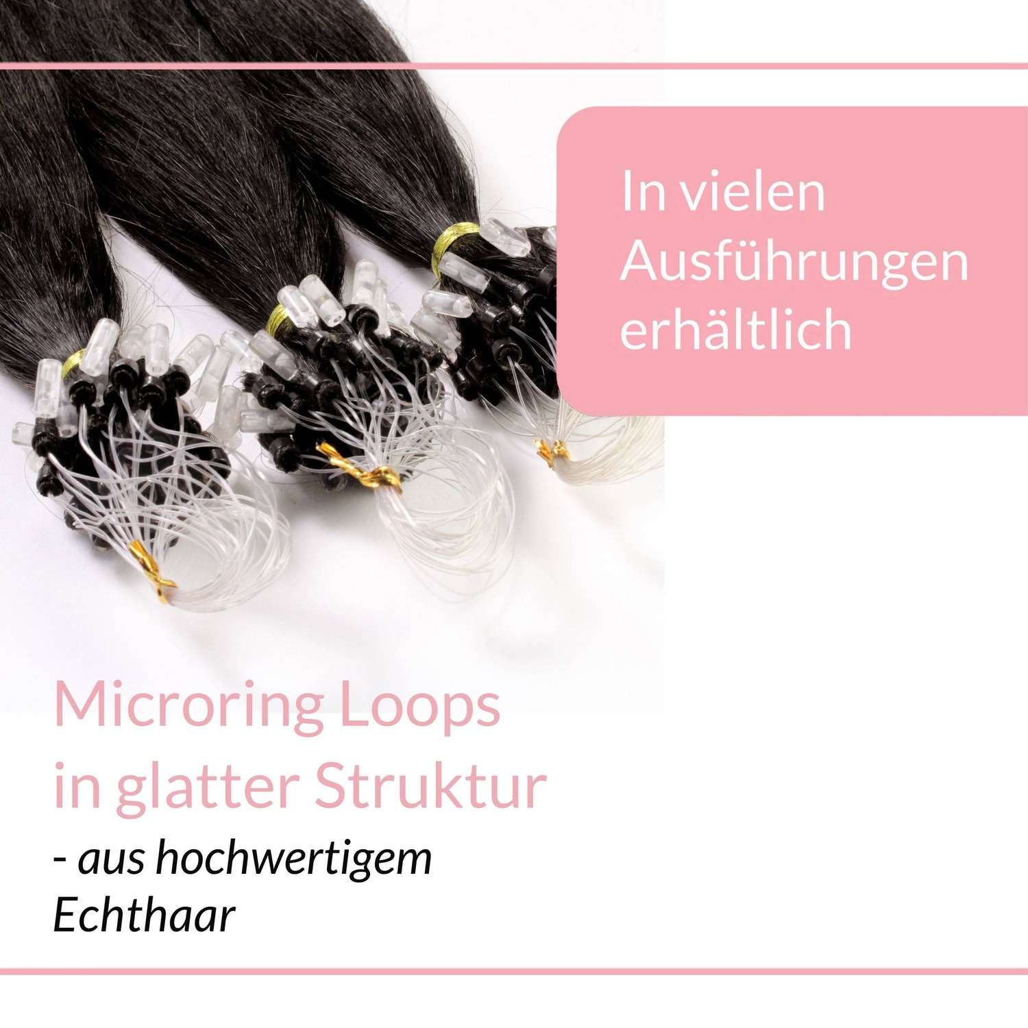 Накладные волосы microring extensions echthaar #4/0 mittelbraun 0.5g Hair2Heart, 50cm, количество 25 шт. — фото 3