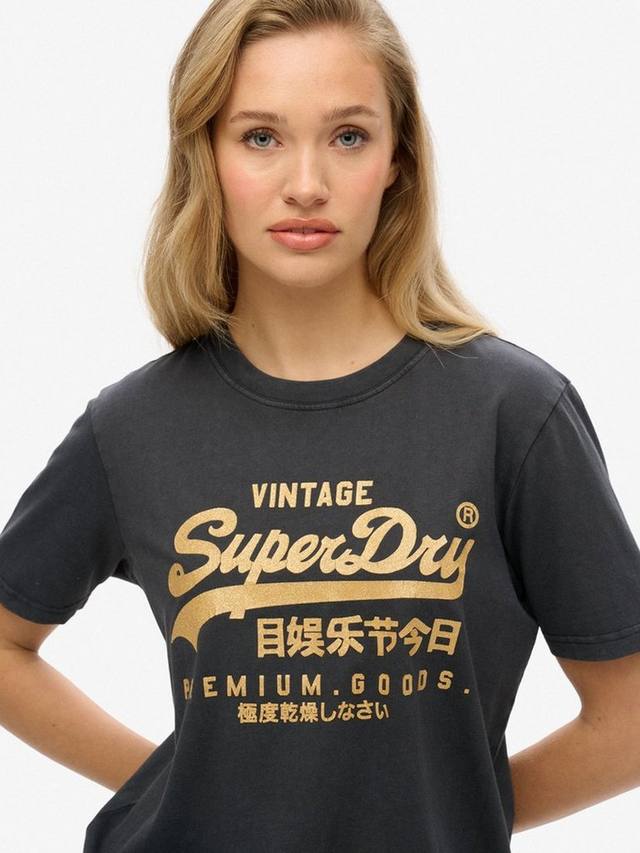 Винтажная футболка с металлическим логотипом Superdry — фото 4