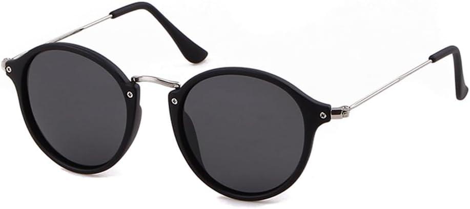 

Круглые солнцезащитные очки с заклепками, защита от ультрафиолета UV400, в стиле панк, для женщин и мужчин, для занятий спортом на открытом воздухе, бега и путешествий UYPTK, C1 Matte Black