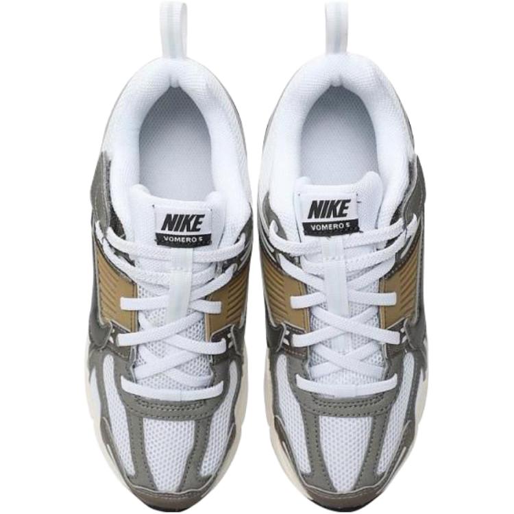 Nike Vomero 5 устойчивые к истиранию низкие детские беговые кроссовки White Gray для детей 3-7 лет — фото 4
