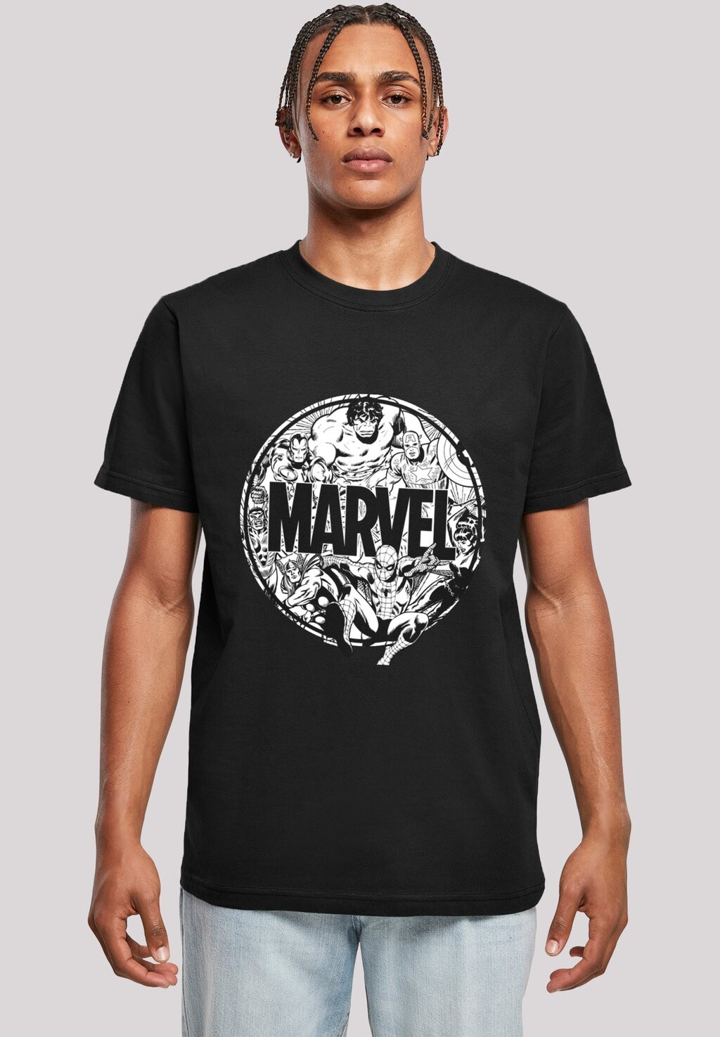 

Футболка с принтом MARVEL COMICS LOGO CHARACTER INFILL F4NT4STIC, цвет black