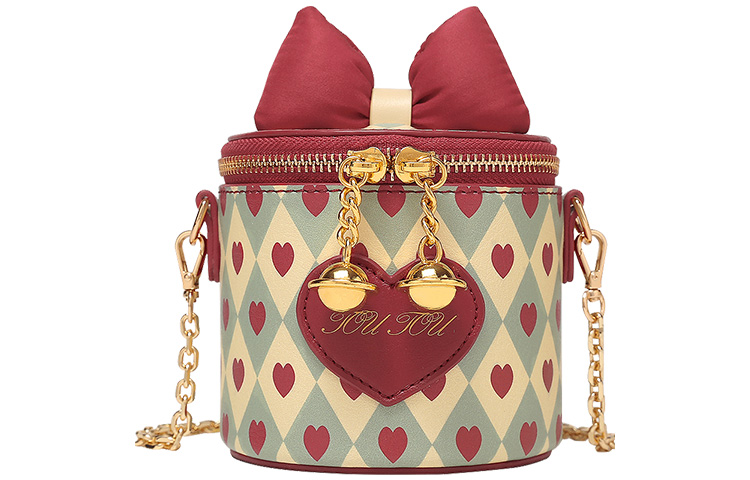 

Сумка через плечо ПВХ обычная женская сладкая бархатная красная/цвет сакуры TOUTOU, малая цвет сакуры