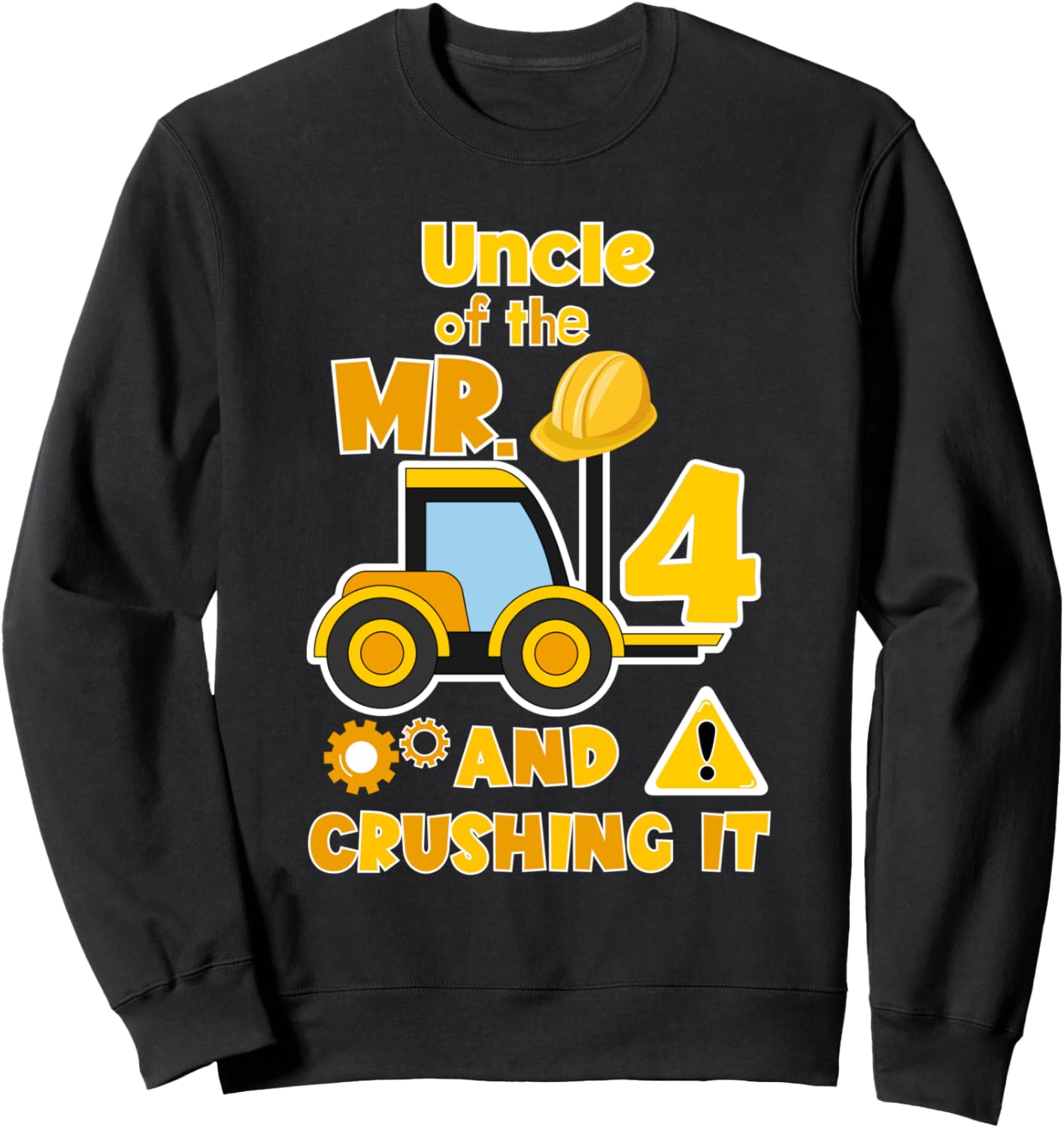 

Толстовка «Дядя мистера 4 и крушит все» для семейной вечеринки в честь 4-летия Family Look Construction Party Decoration Gifts, черный