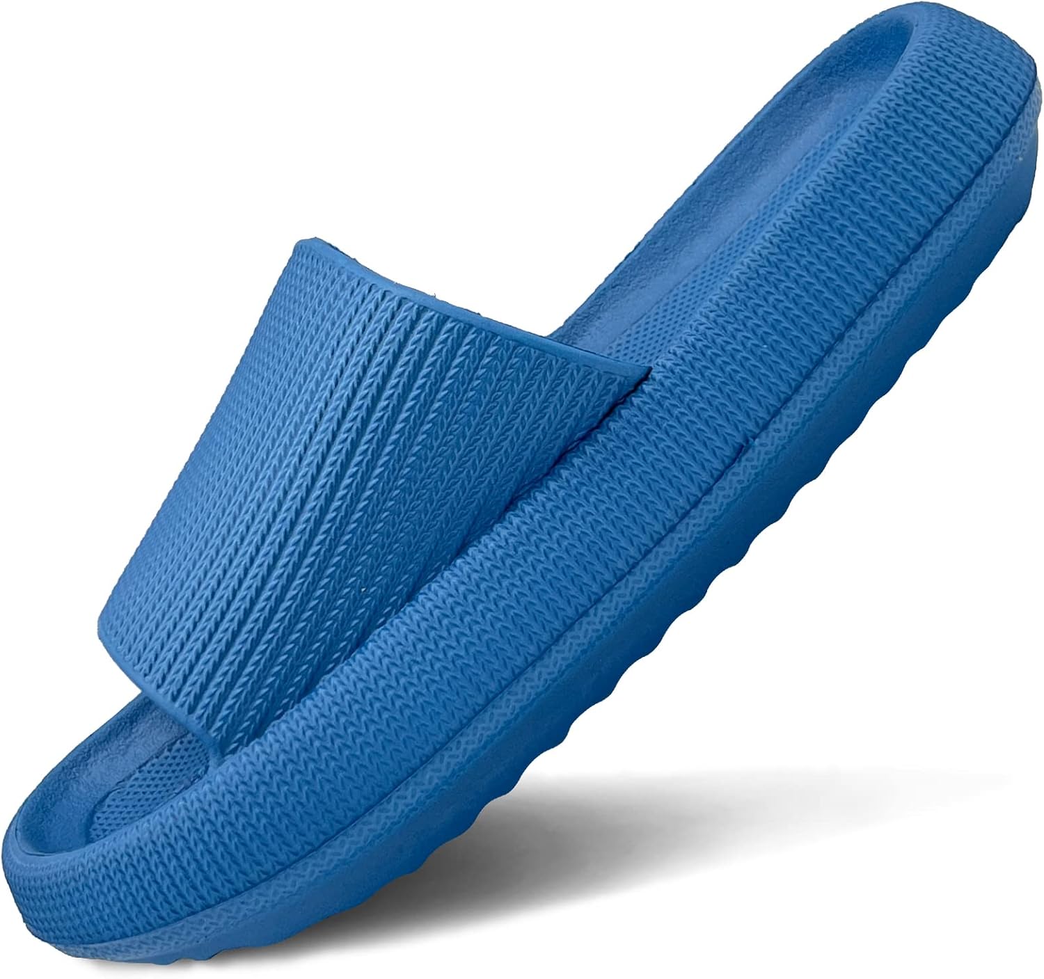 

Тапочки AOKADUTE Cloud для женщин и мужчин, EVA противоскользящие с подушечкой, шлепанцы с толстой подошвой для повседневного использования, массажа, душа, дома и на улице, быстро сохнущие, с открытым носком для СПА, ванной и бассейна, синий