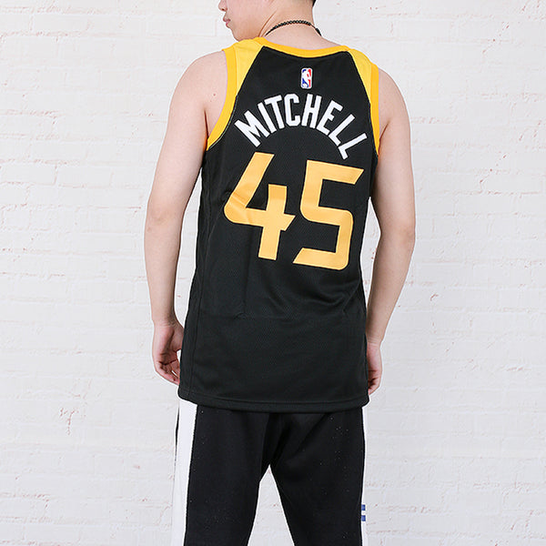 Спортивная футболка nba dri-fit sw 20-21 utah jazz 45 mitchell city edition nba swingman jersey black Nike, черный — фото 4