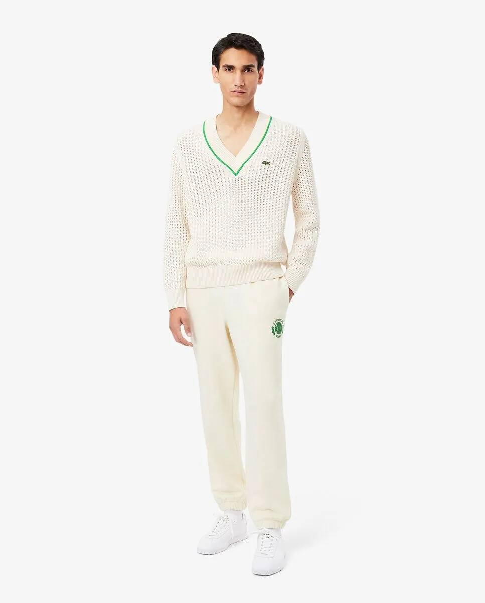 

Мужские спортивные штаны с теннисным принтом Lacoste, белый